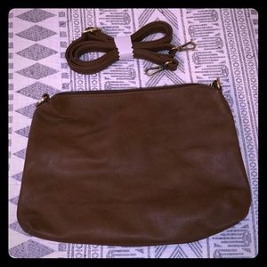 Leather purse with straps